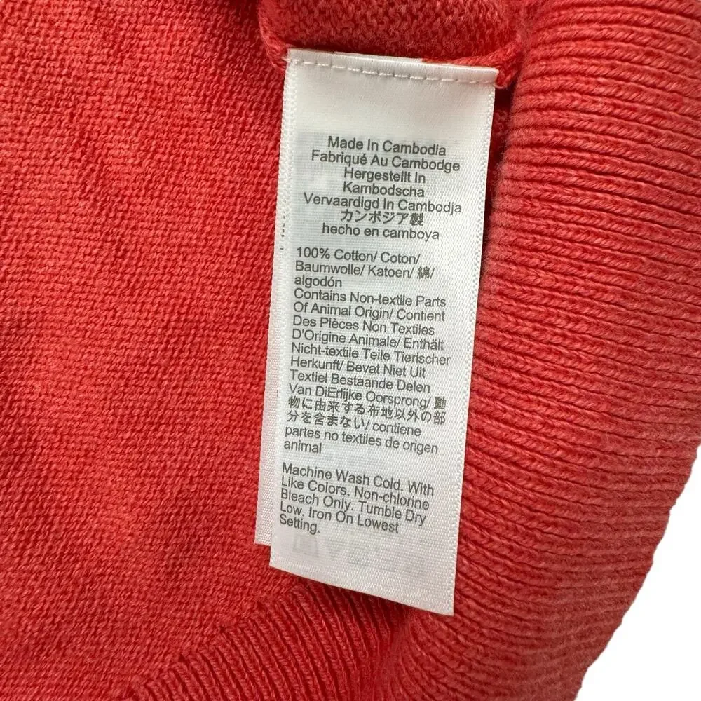 J.CREW Cotton Half Zip Sweater in Coral Orange Size Medium Men #BF091 Denim Blue